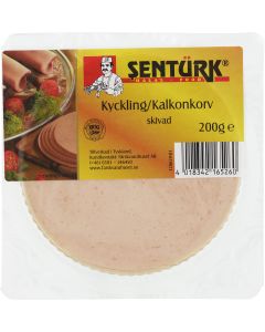 Kyckling/kalkonkorv skivad, 200g