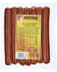 Kalkon/kycklinggrillkorv med vitlök, 350g