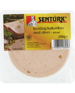 Kyckling/kalkonkorv oliv 200g, Display